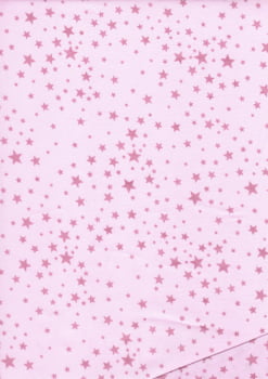 Tecido Tricoline Estrelinhas Pink e Rosa Bebê 