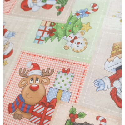 Tecido Tricoline de Natal Retalhos Patchwork Henna Boneco