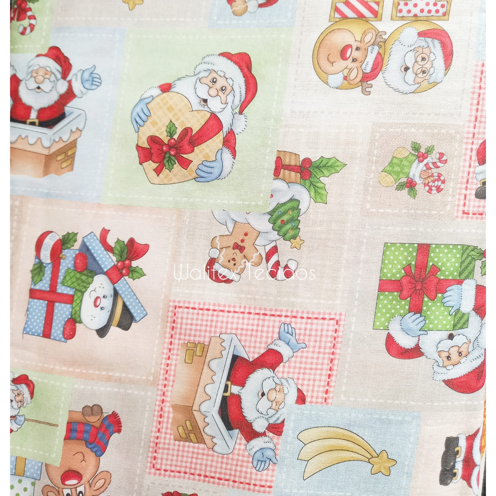 Tecido Tricoline de Natal Retalhos Patchwork Henna Boneco